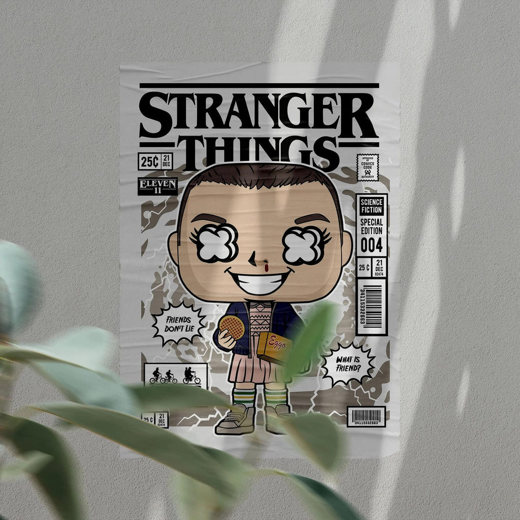 Eleven Stranger Things Art Wall Decor – Retro Cartoon Comic Poster
