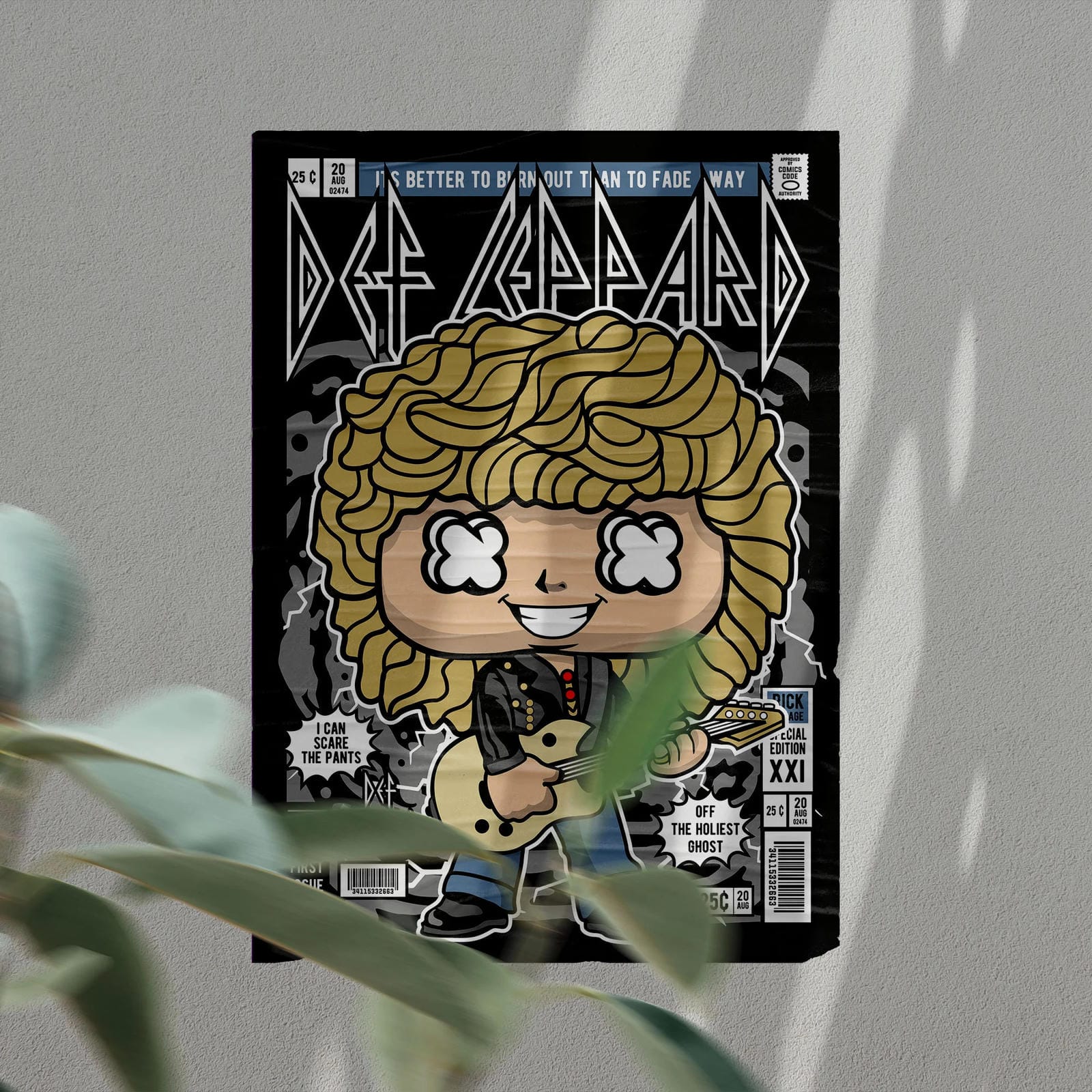 Rick Savage Deff Lepard Art Wall Decor – Retro Cartoon Comic Poster