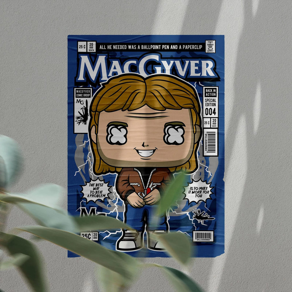 Macgyver Art Wall Decor – Retro Cartoon Comic Poster