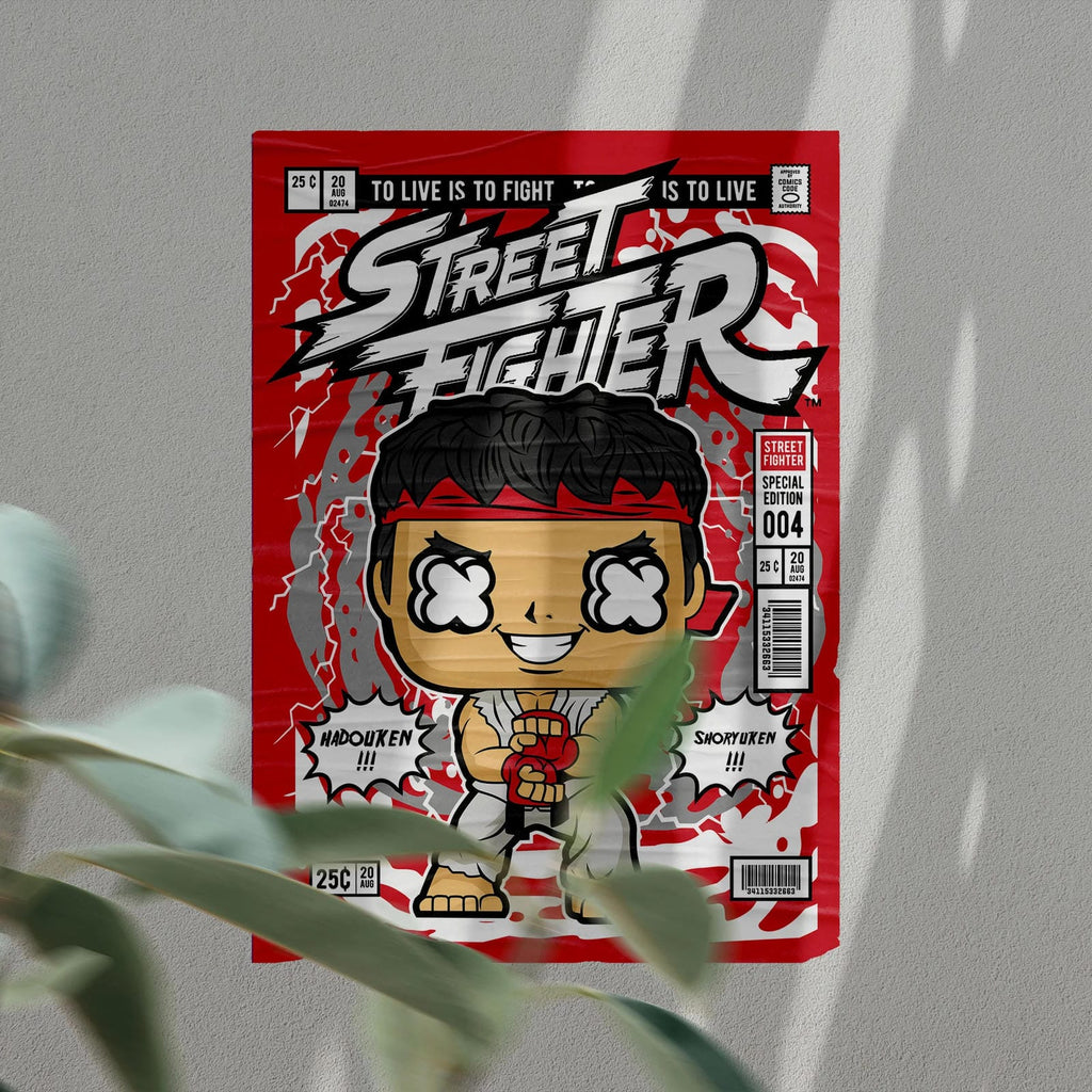 Street Fighter Art Wall Decor – Retro Cartoon Comic Poster