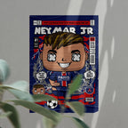 Neymar Jr Art Wall Decor – Retro Cartoon Comic Poster