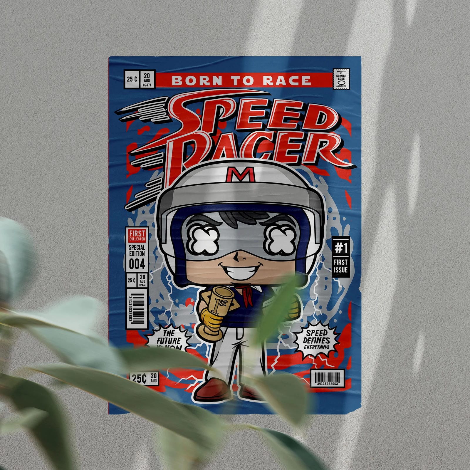 Speed Racer Art Wall Decor – Retro Cartoon Comic Poster