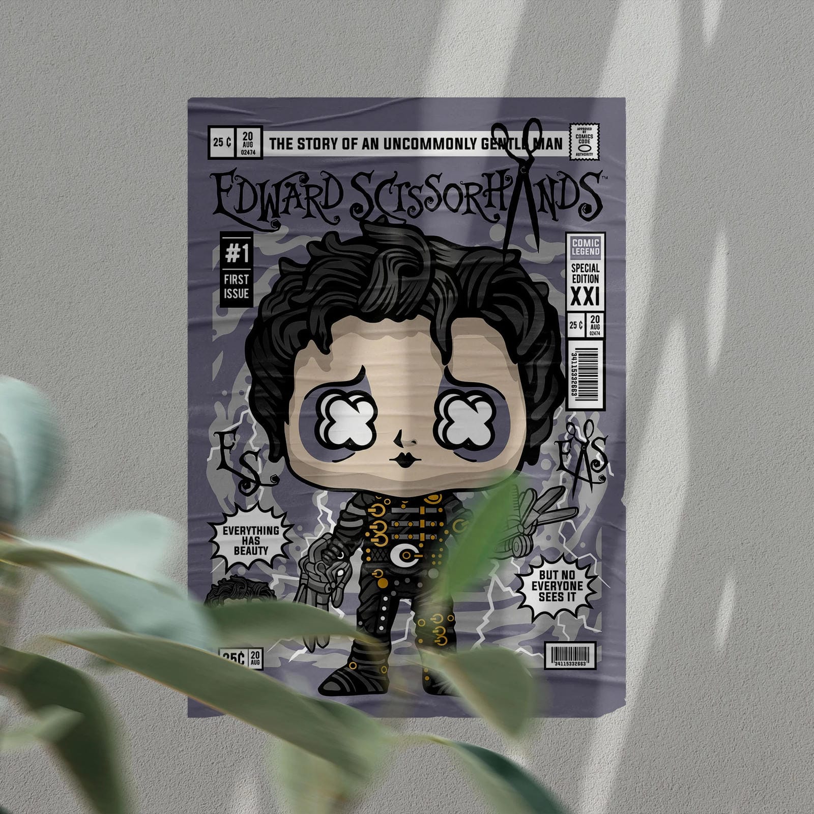 Edward Scrissorhands Art Wall Decor – Retro Cartoon Comic Poster