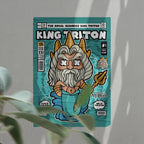 King Triton Art Wall Decor – Retro Cartoon Comic Poster