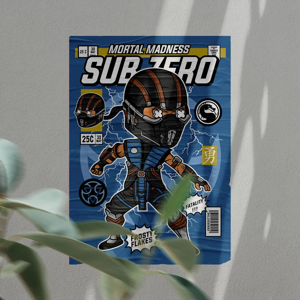 Sub Zero Art Wall Decor – Retro Cartoon Comic Poster