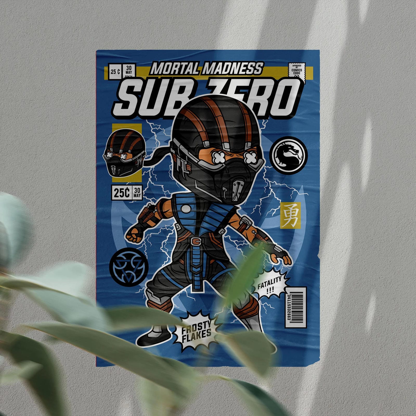 Sub Zero Art Wall Decor – Retro Cartoon Comic Poster