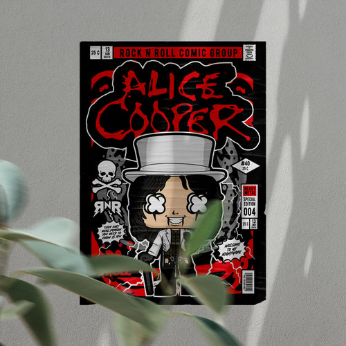 Alice Cooper Pop Art Wall Decor – Retro Cartoon Comic Poster