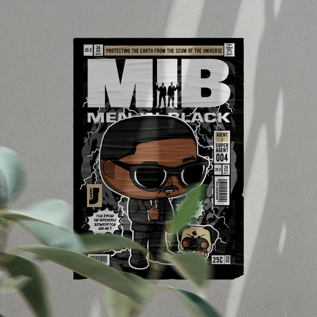 Men In Black Art Wall Decor – Retro Cartoon Comic Poster