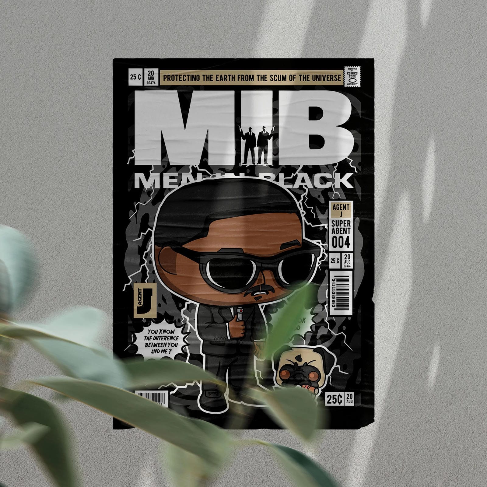Men In Black Art Wall Decor – Retro Cartoon Comic Poster