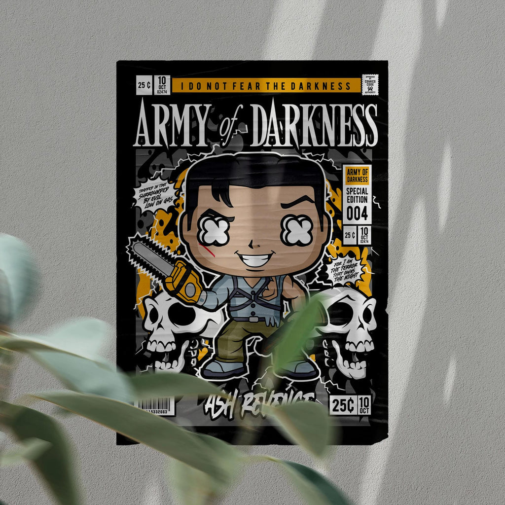 Army of Darkness Pop Art Wall Decor – Retro Cartoon Comic Poster
