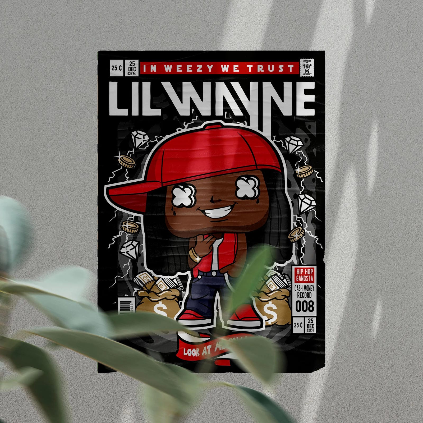 Lil Wayne Art Wall Decor – Retro Cartoon Comic Poster