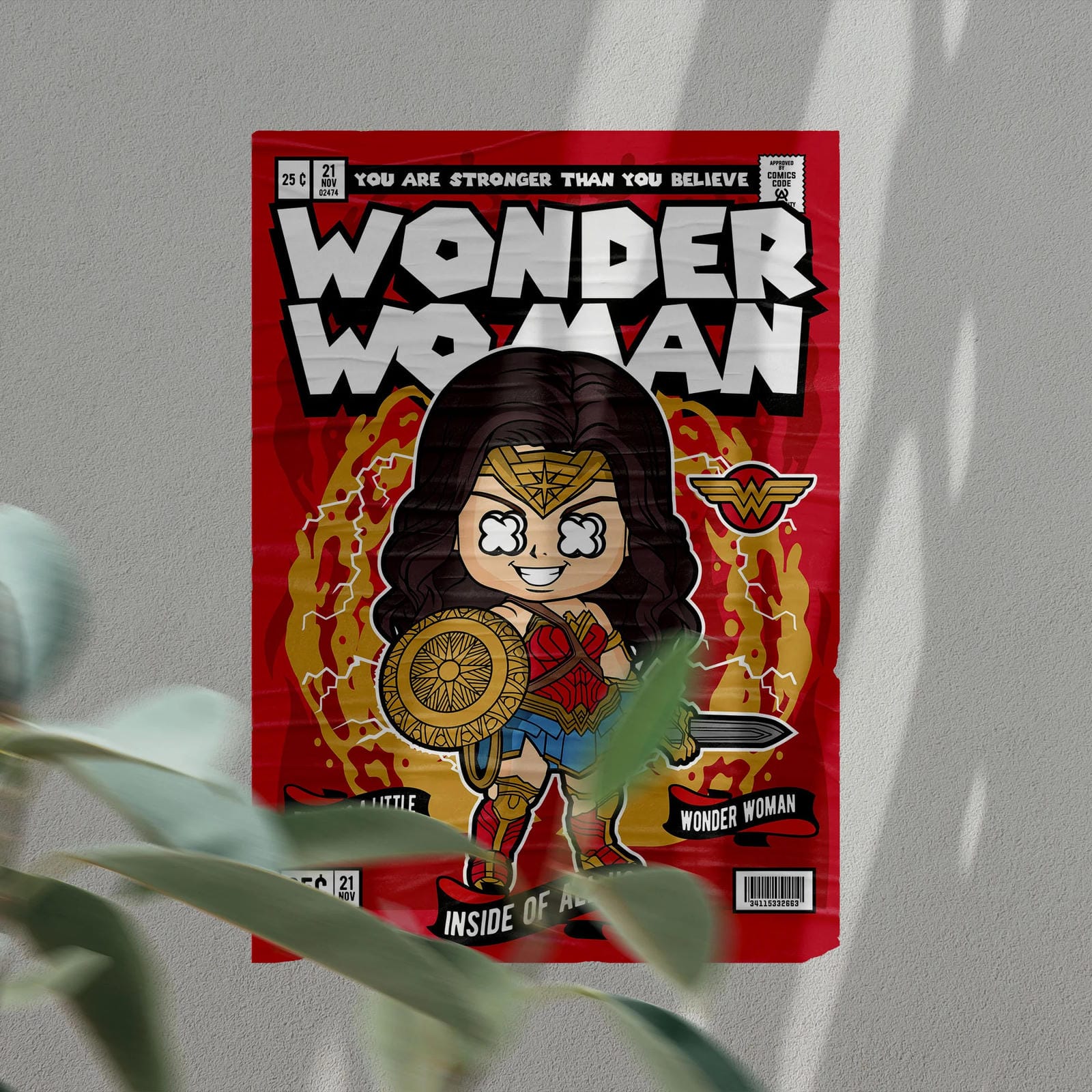 Wonder Woman Art Wall Decor – Retro Cartoon Comic Poster