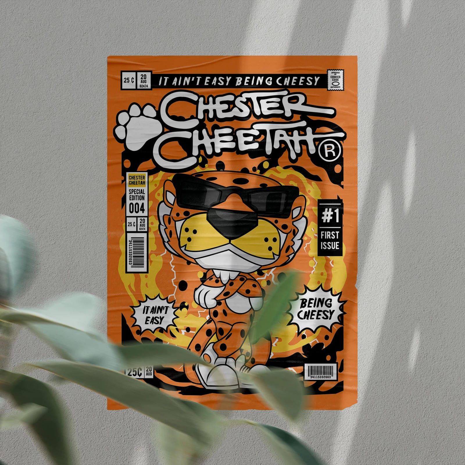Chester Cheetah Art Wall Decor – Retro Cartoon Comic Poster