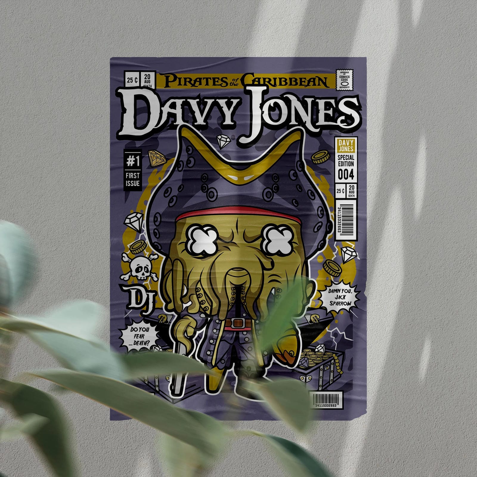 Davy Jones Pirates Art Wall Decor – Retro Cartoon Comic Poster