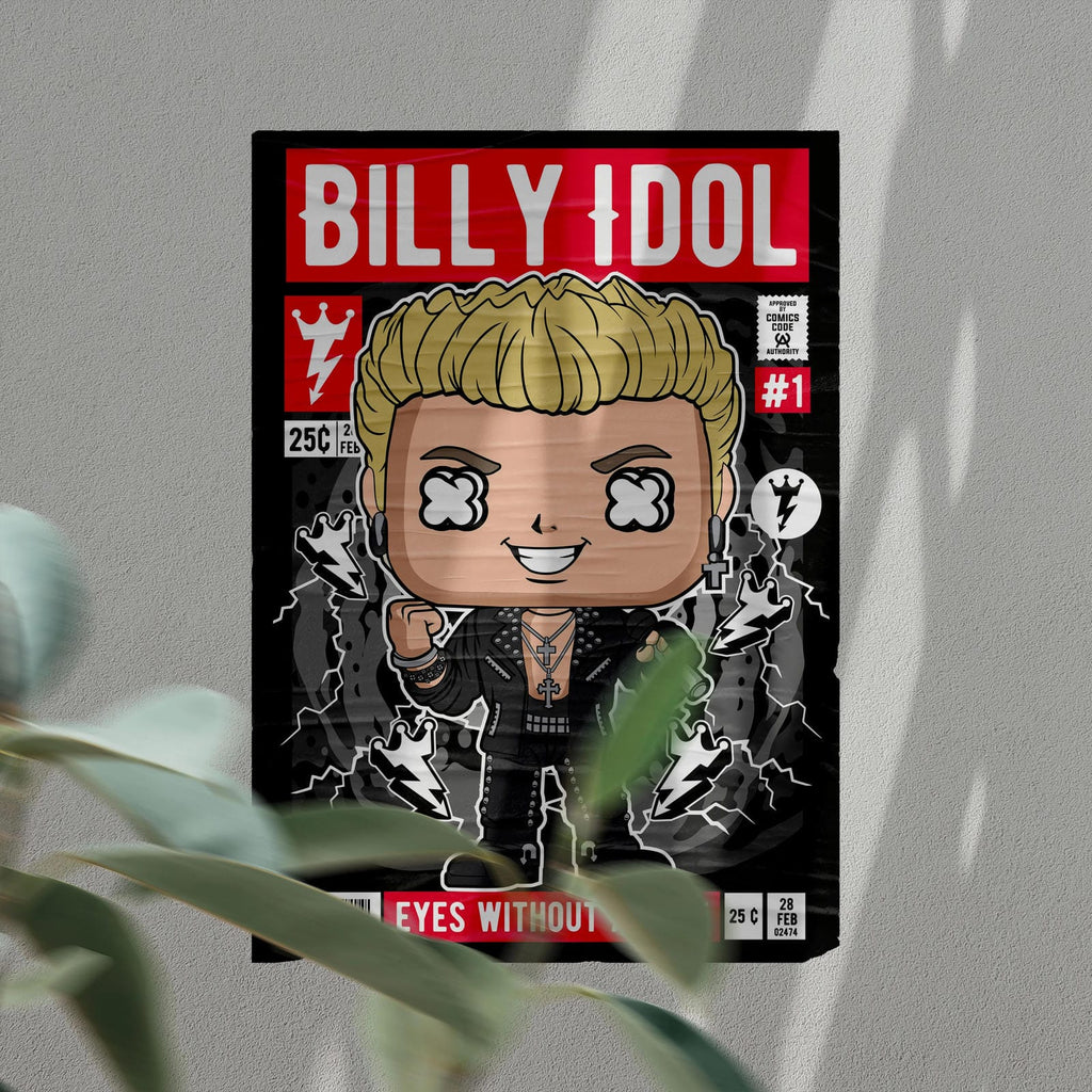 Billy Idol Pop Art Wall Decor – Retro Cartoon Comic Poster