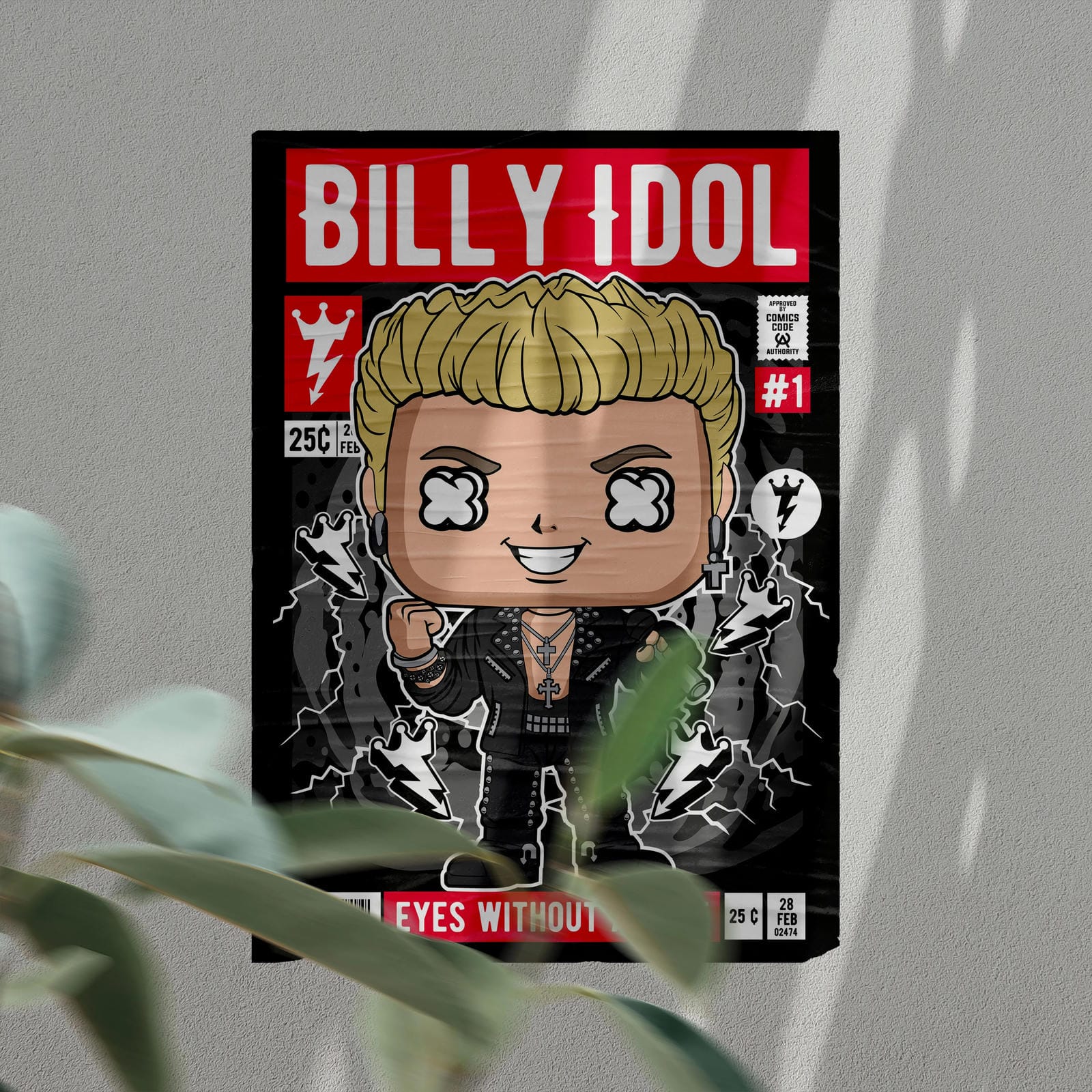 Billy Idol Pop Art Wall Decor – Retro Cartoon Comic Poster
