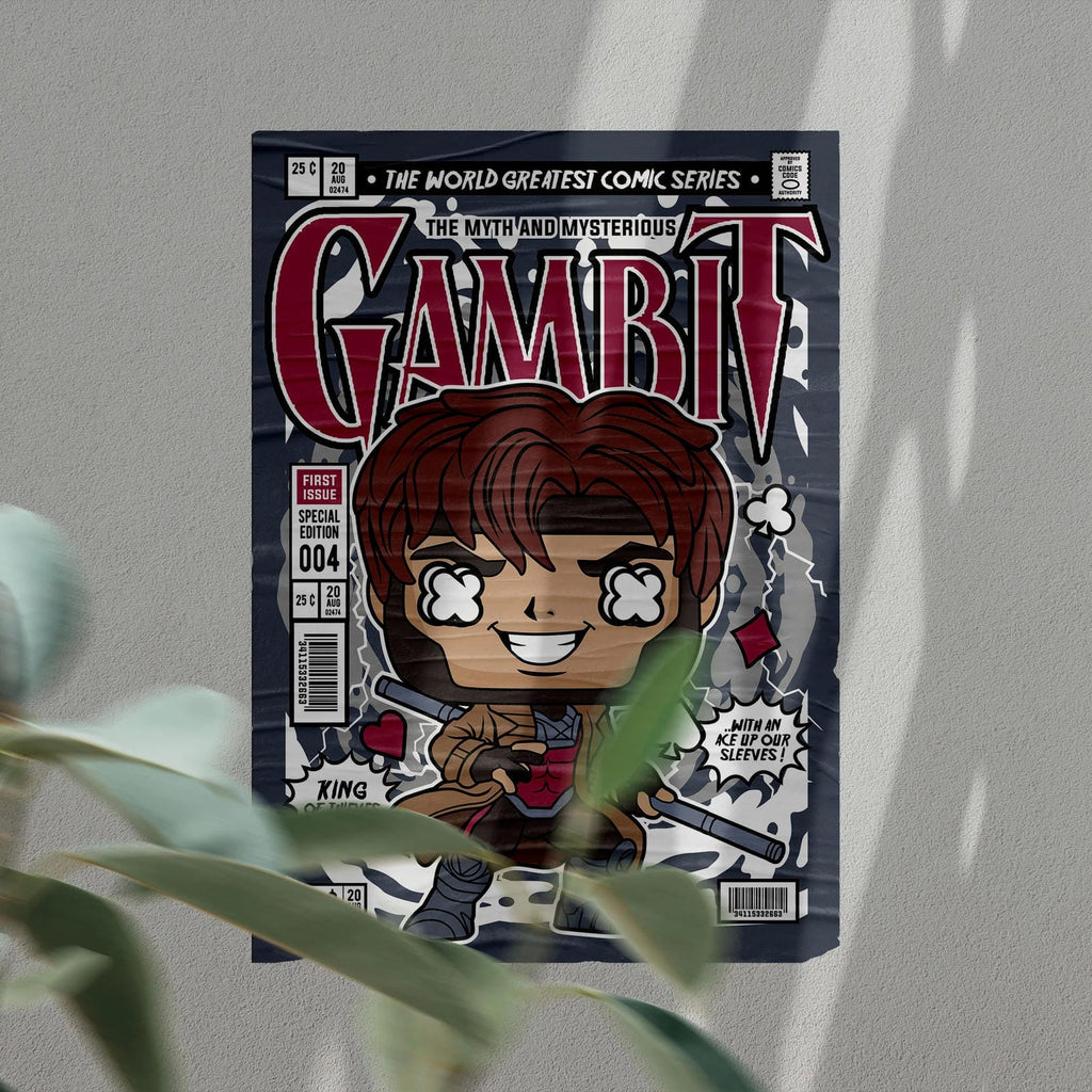 Gambit Art Wall Decor – Retro Cartoon Comic Poster