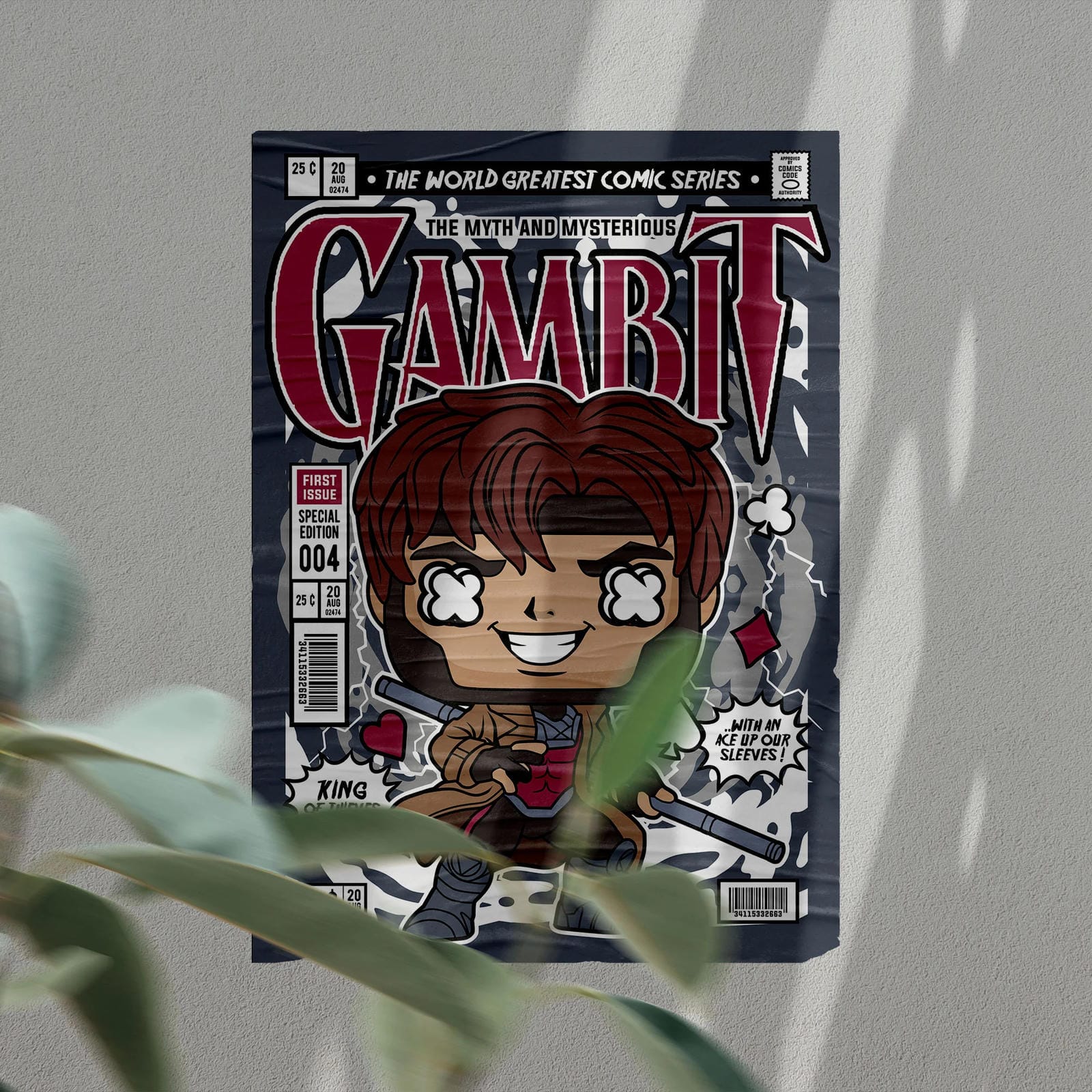Gambit Art Wall Decor – Retro Cartoon Comic Poster