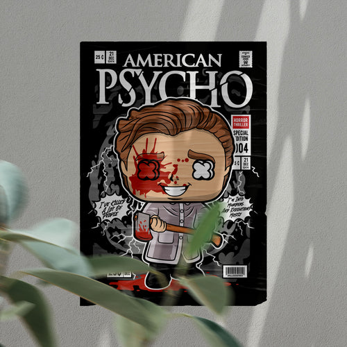 American Psycho Pop Art Wall Decor – Retro Cartoon Comic Poster
