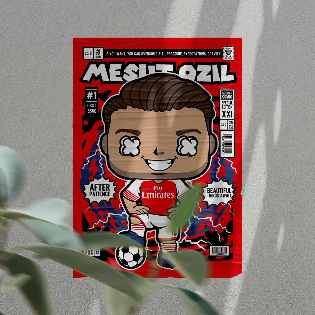 Mesut Ozil Art Wall Decor – Retro Cartoon Comic Poster