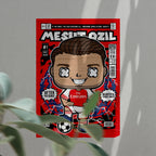 Mesut Ozil Art Wall Decor – Retro Cartoon Comic Poster