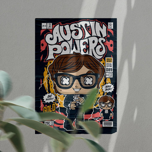 Austin Powers Pop Art Wall Decor – Retro Cartoon Comic Poster