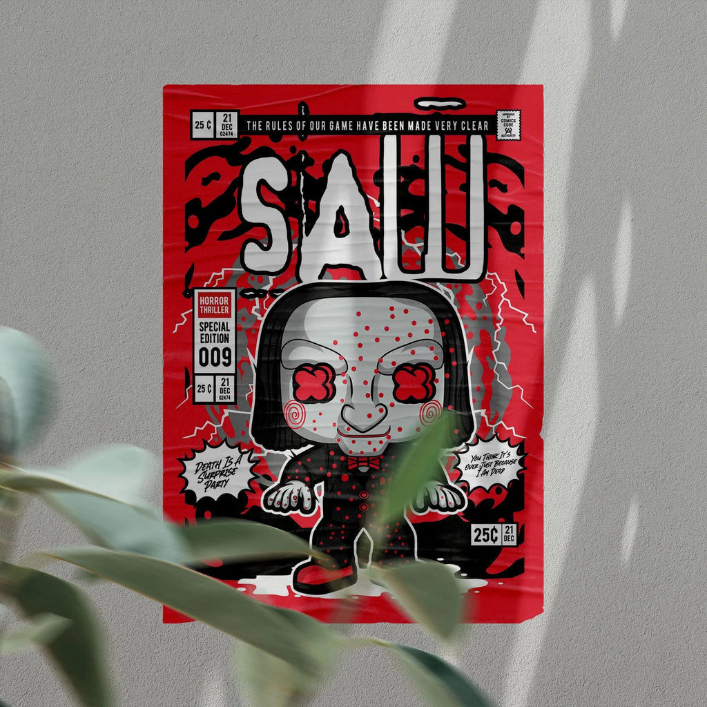 SAW Billy Art Wall Decor – Retro Cartoon Comic Poster