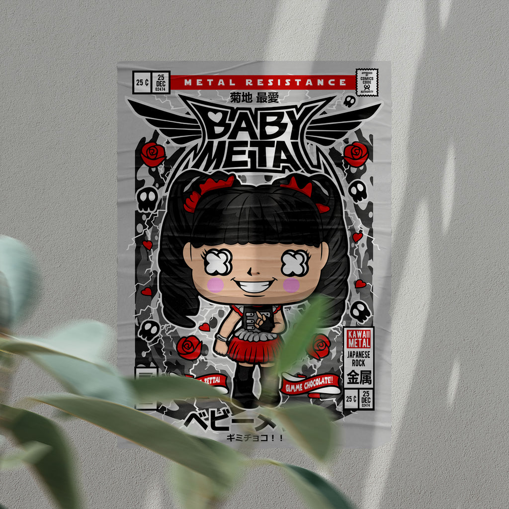 Baby Metal Pop Art Wall Decor – Retro Cartoon Comic Poster