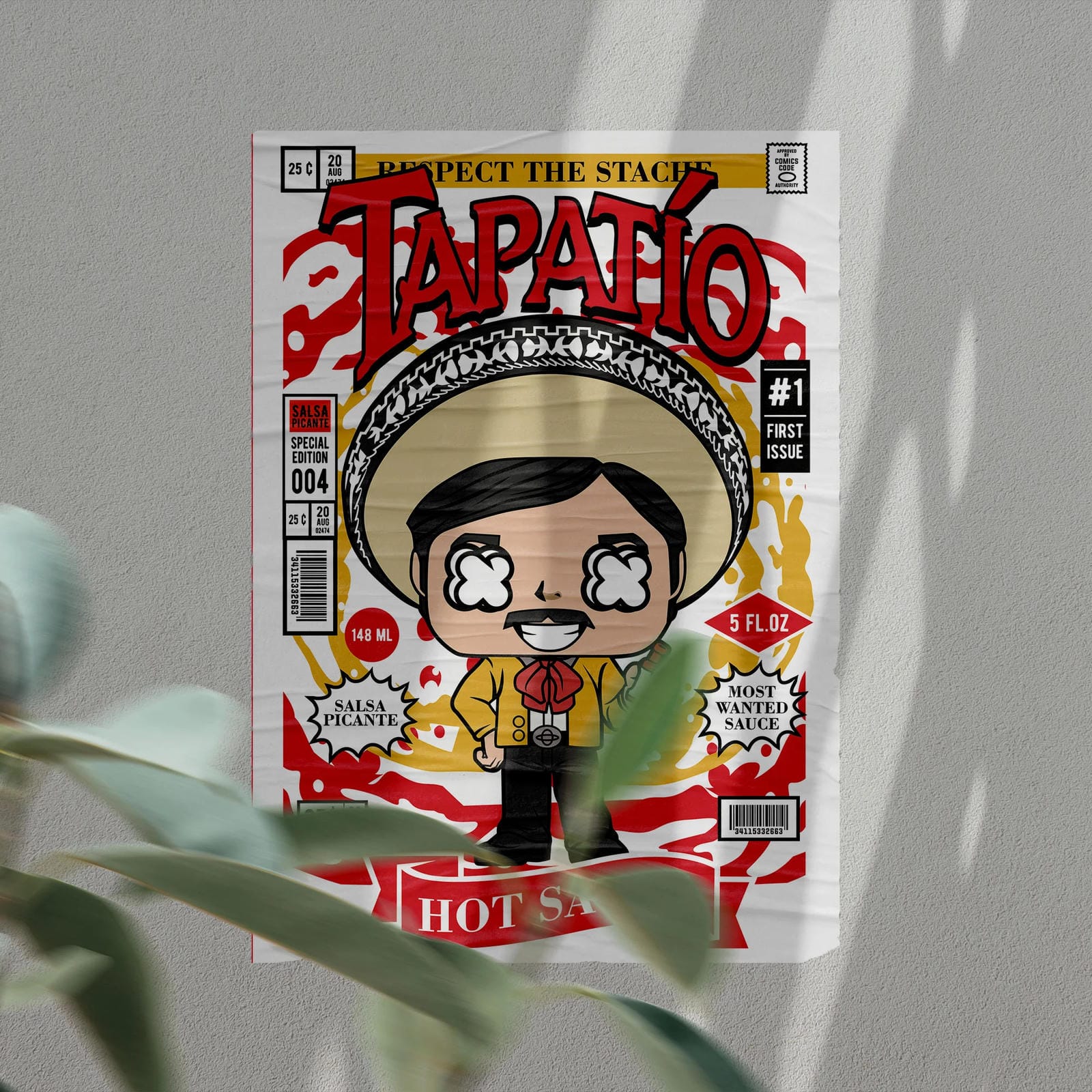 Tapatio Man Art Wall Decor – Retro Cartoon Comic Poster