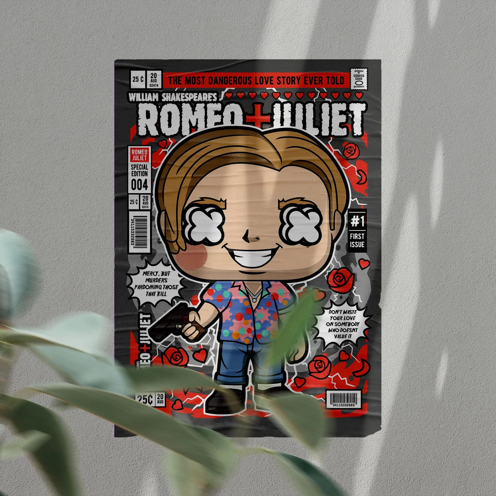 Romeo And Juliet Art Wall Decor – Retro Cartoon Comic Poster