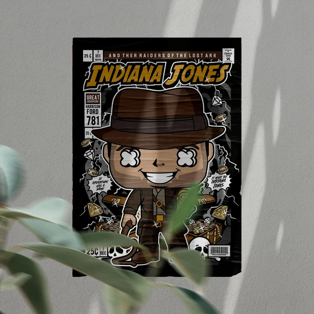 Indiana Jones Art Wall Decor – Retro Cartoon Comic Poster
