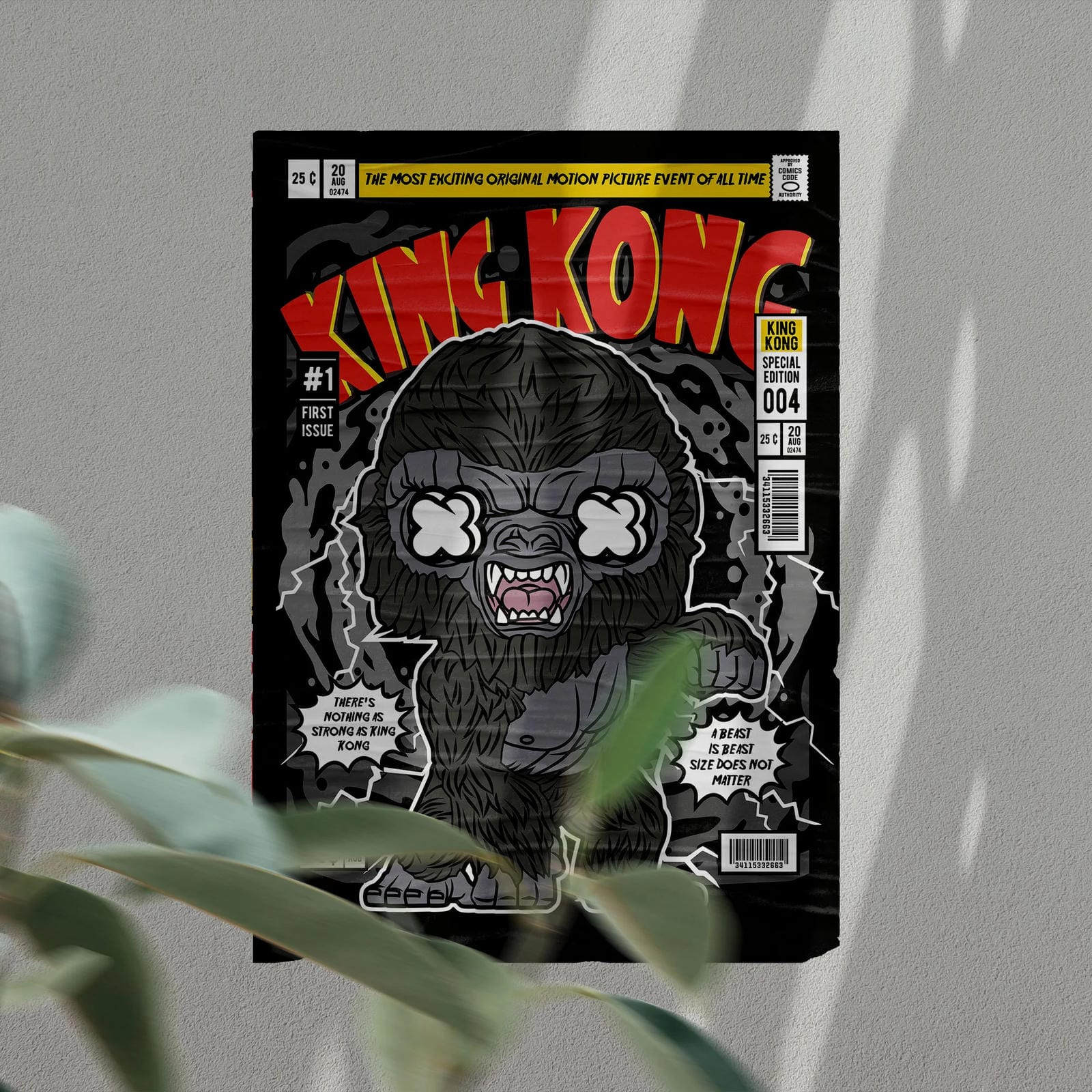 King Kong Art Wall Decor – Retro Cartoon Comic Poster