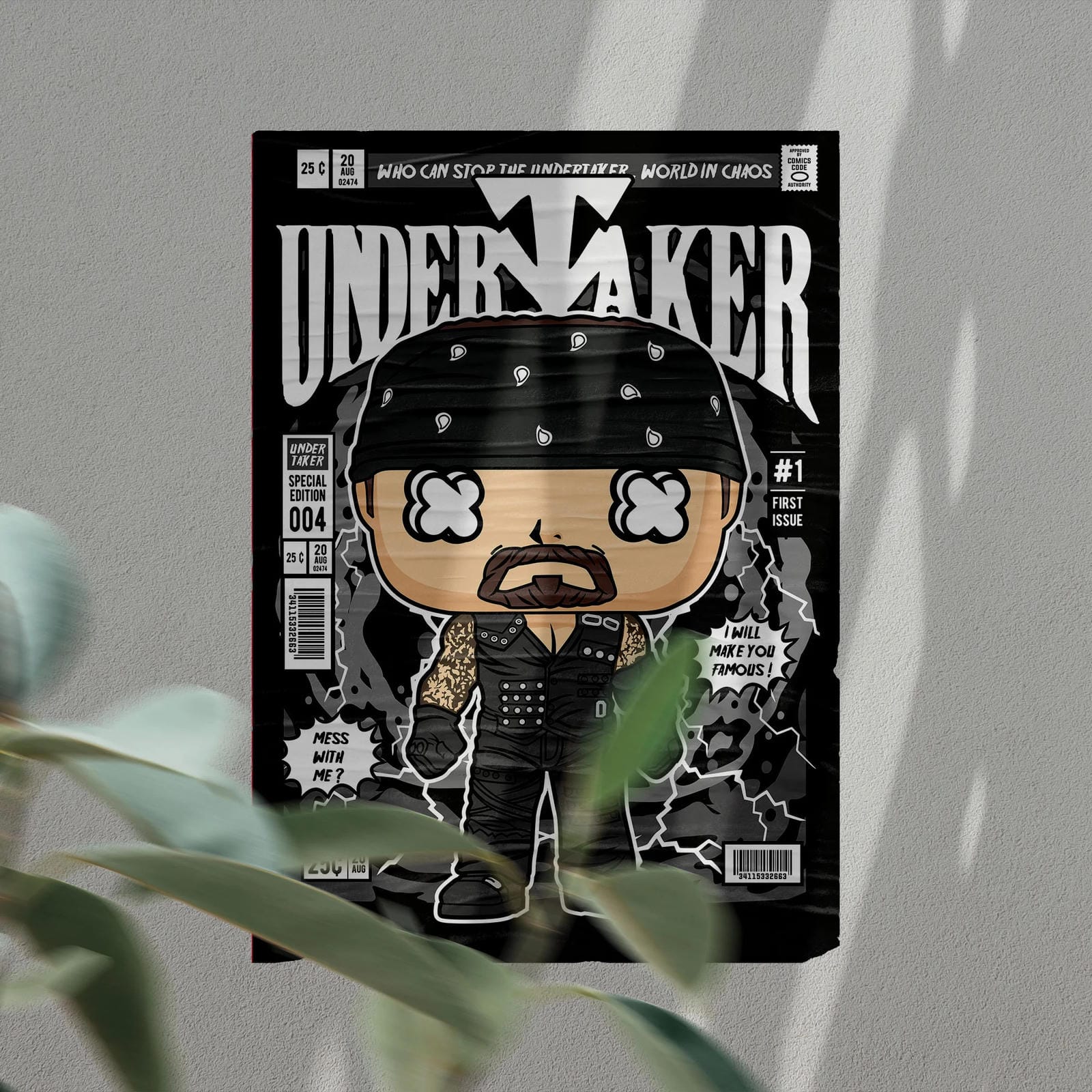 Undertaker Art Wall Decor – Retro Cartoon Comic Poster