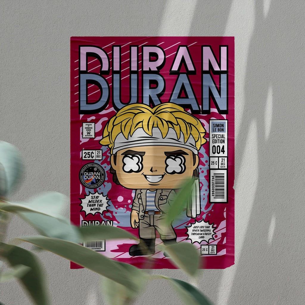 Simon Le Bon Duran Duran Art Wall Decor – Retro Cartoon Comic Poster