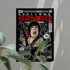 John Rambo Art Wall Decor – Retro Cartoon Comic Poster