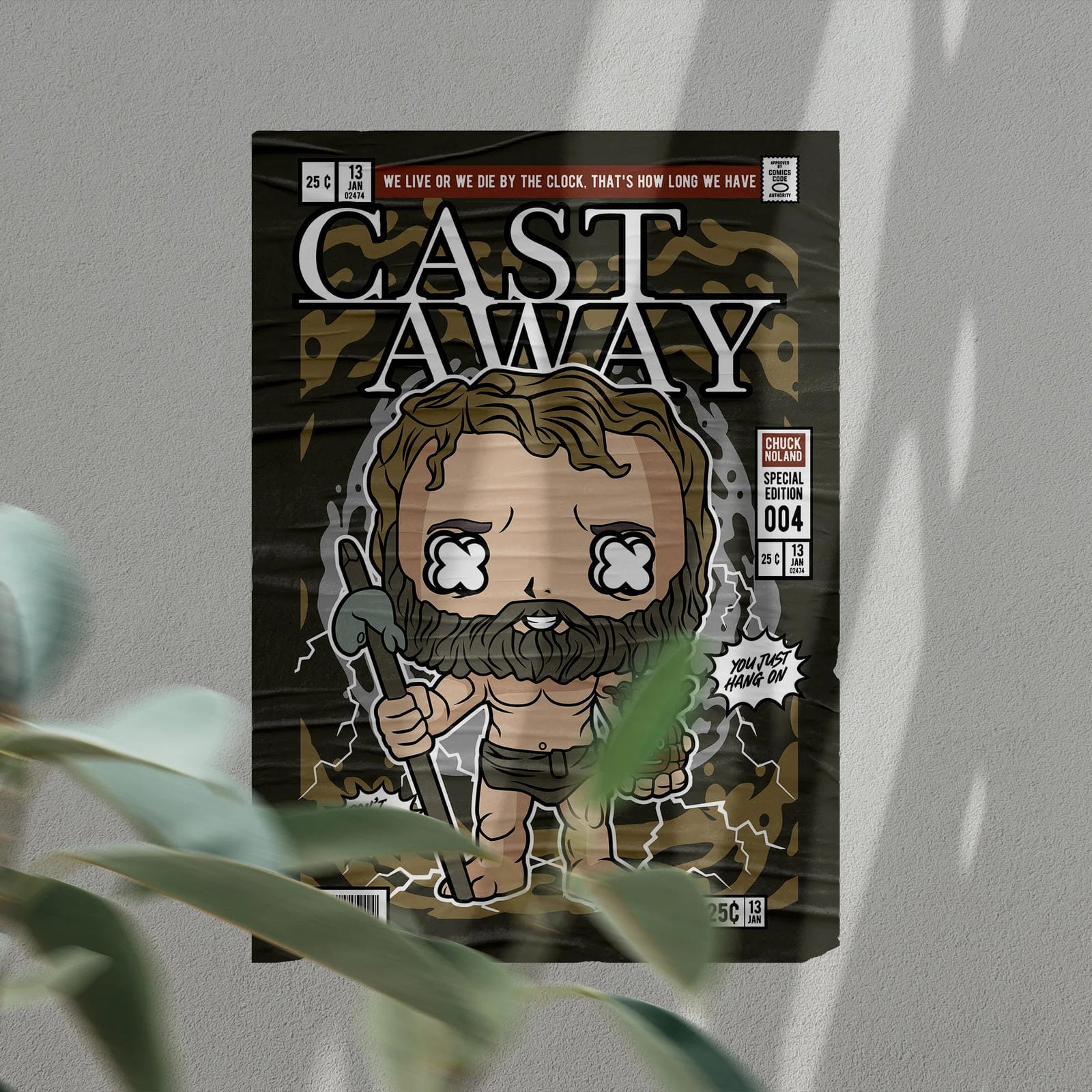Cast Away Art Wall Decor – Retro Cartoon Comic Poster