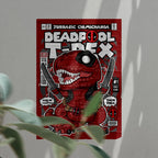 Deadpool Trex Art Wall Decor – Retro Cartoon Comic Poster
