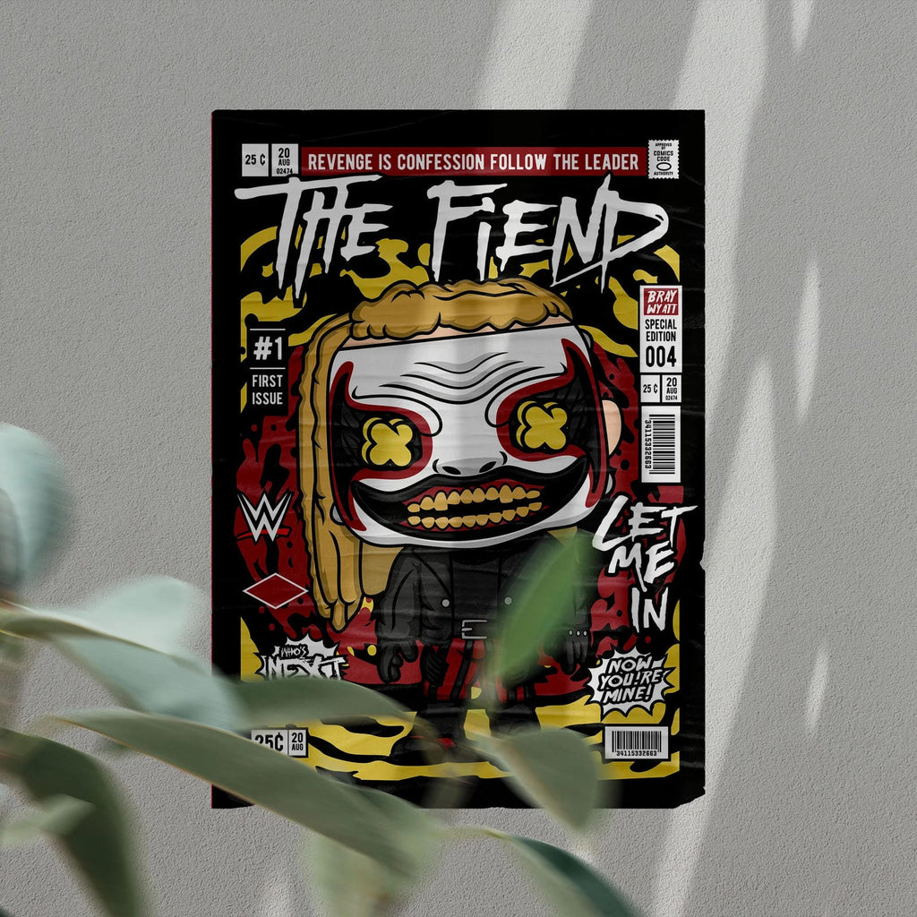 The Fiend WWE Art Wall Decor – Retro Cartoon Comic Poster