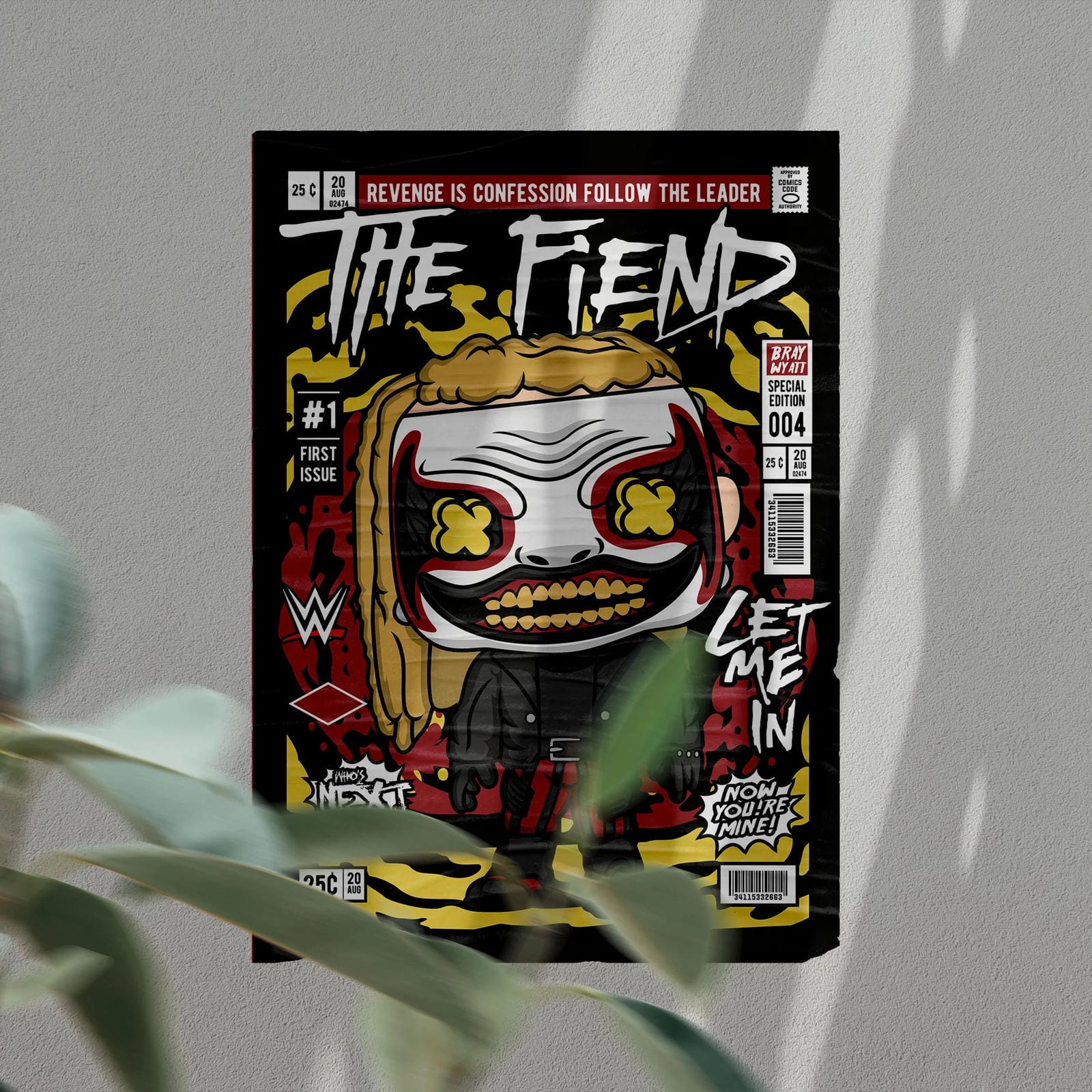 The Fiend WWE Art Wall Decor – Retro Cartoon Comic Poster