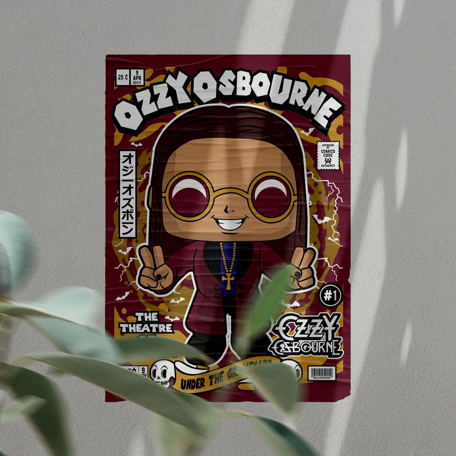 Ozzy Osbourne  Art Wall Decor – Retro Cartoon Comic Poster