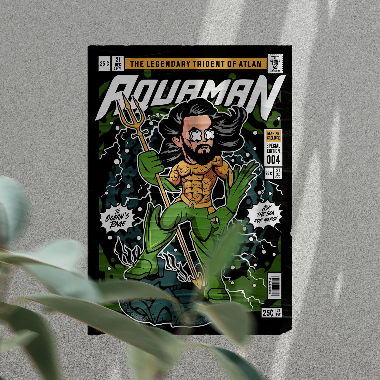 Aquaman Pop Art Wall Decor – Retro Cartoon Comic Poster