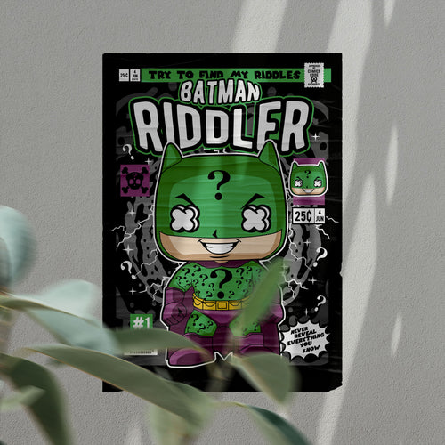 Batman Riddler Pop Art Wall Decor – Retro Cartoon Comic Poster