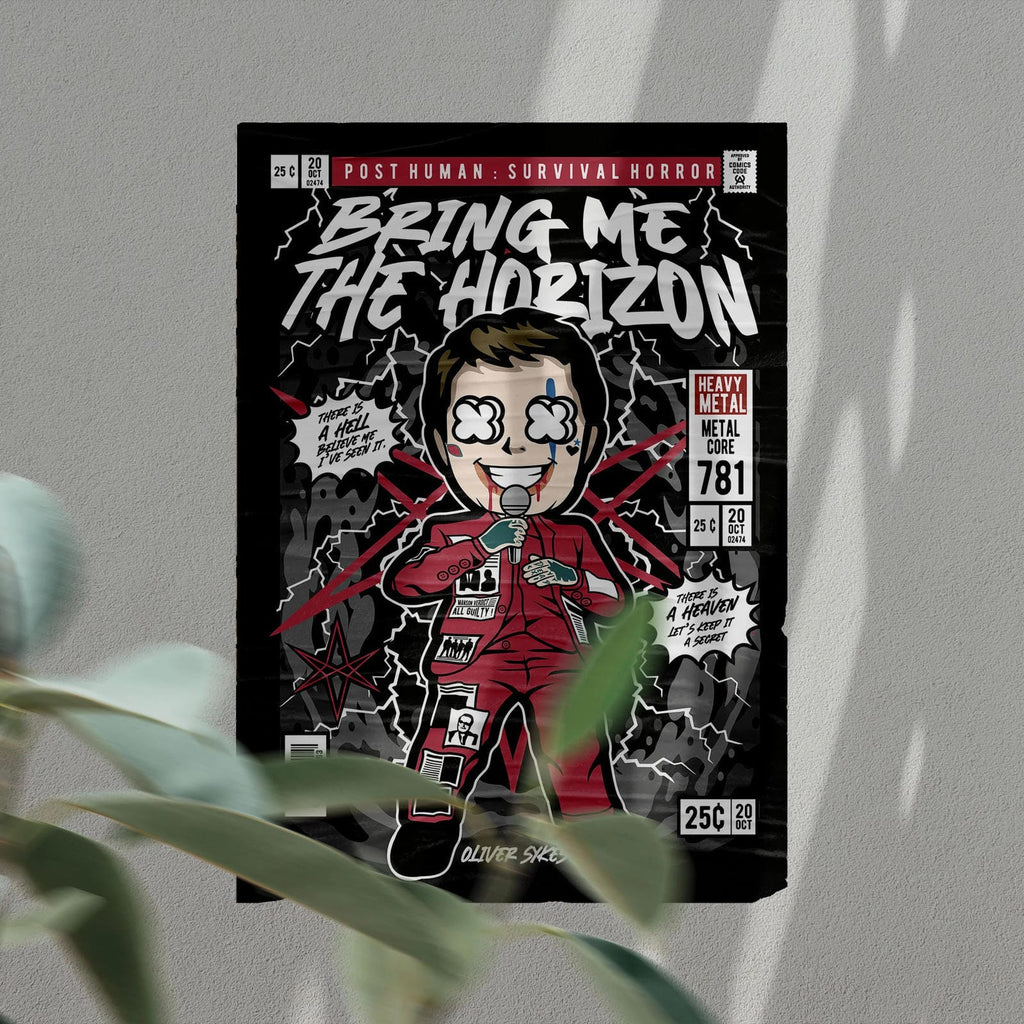 Oliver Sykes BMTH Art Wall Decor – Retro Cartoon Comic Poster