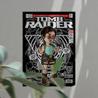 Lara Tomb Raider Art Wall Decor – Retro Cartoon Comic Poster