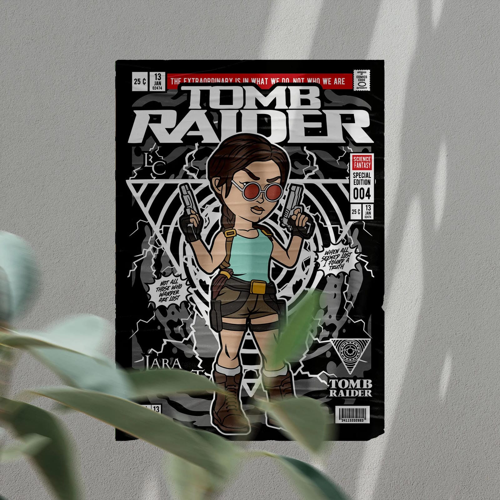 Lara Tomb Raider Art Wall Decor – Retro Cartoon Comic Poster