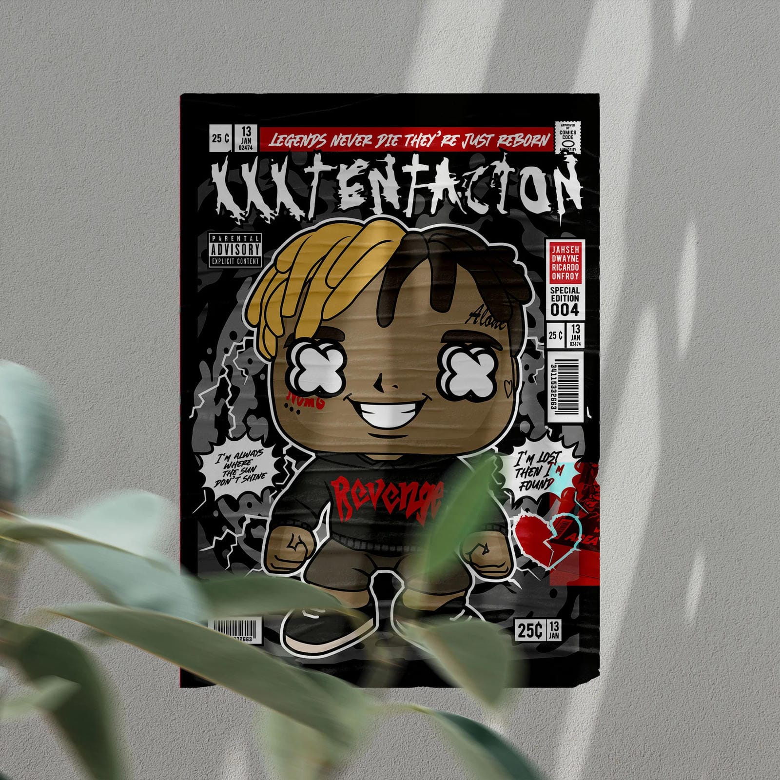 XXXTENTACION Art Wall Decor – Retro Cartoon Comic Poster