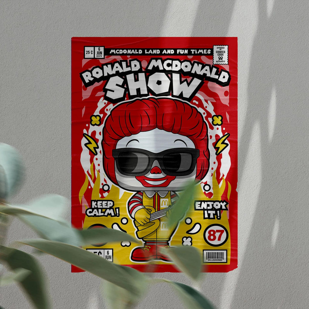 Ronald Mcdonald Art Wall Decor – Retro Cartoon Comic Poster