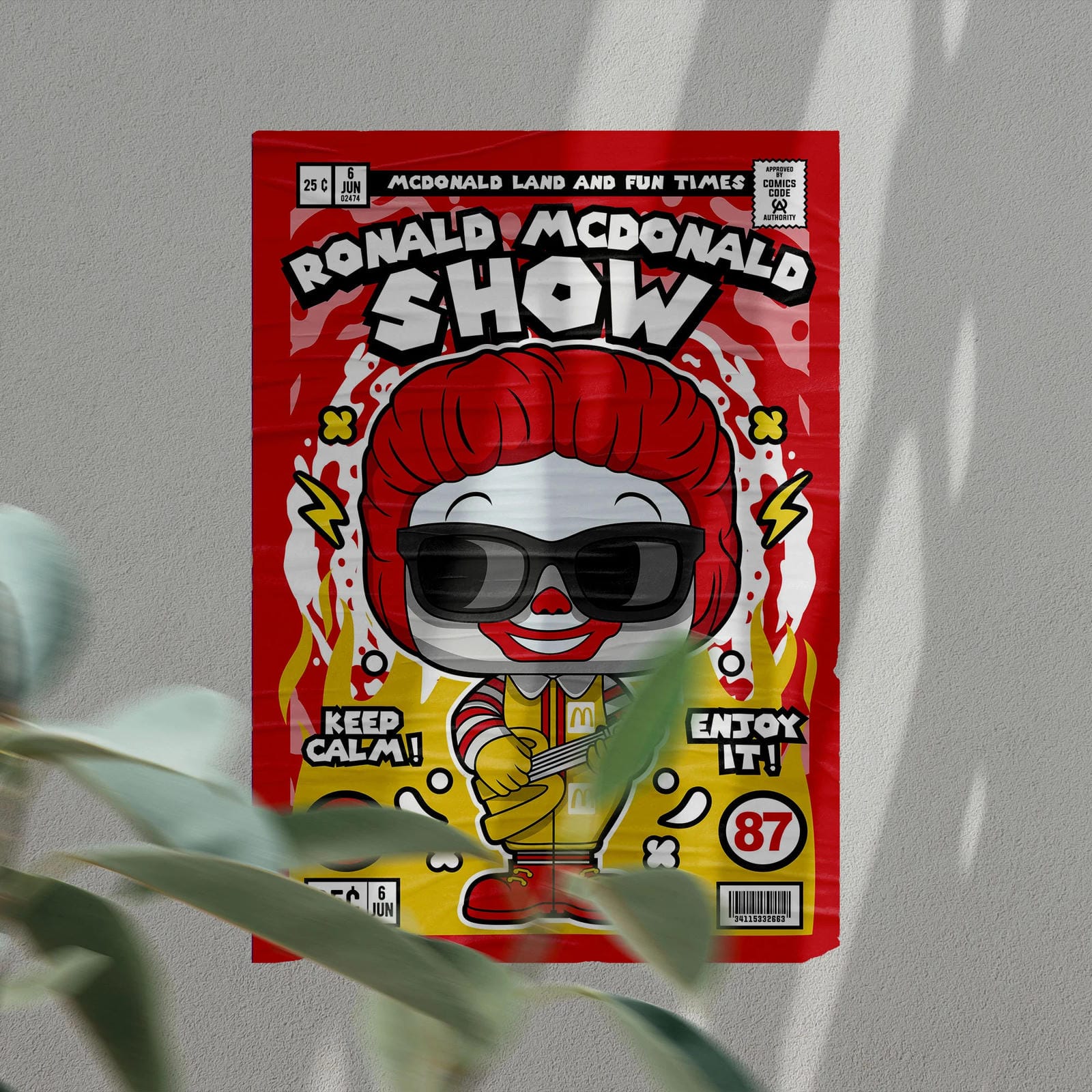 Ronald Mcdonald Art Wall Decor – Retro Cartoon Comic Poster