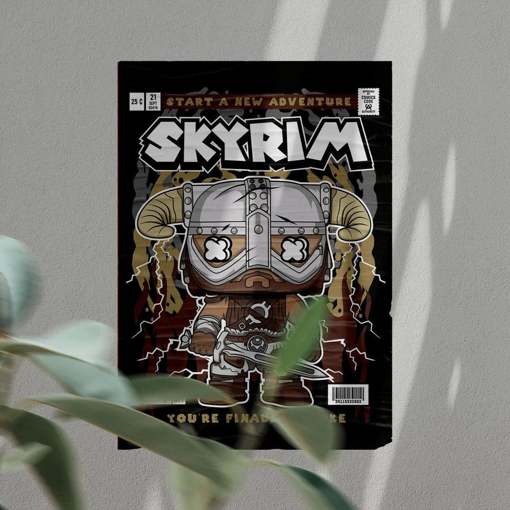 Skyrim Art Wall Decor – Retro Cartoon Comic Poster