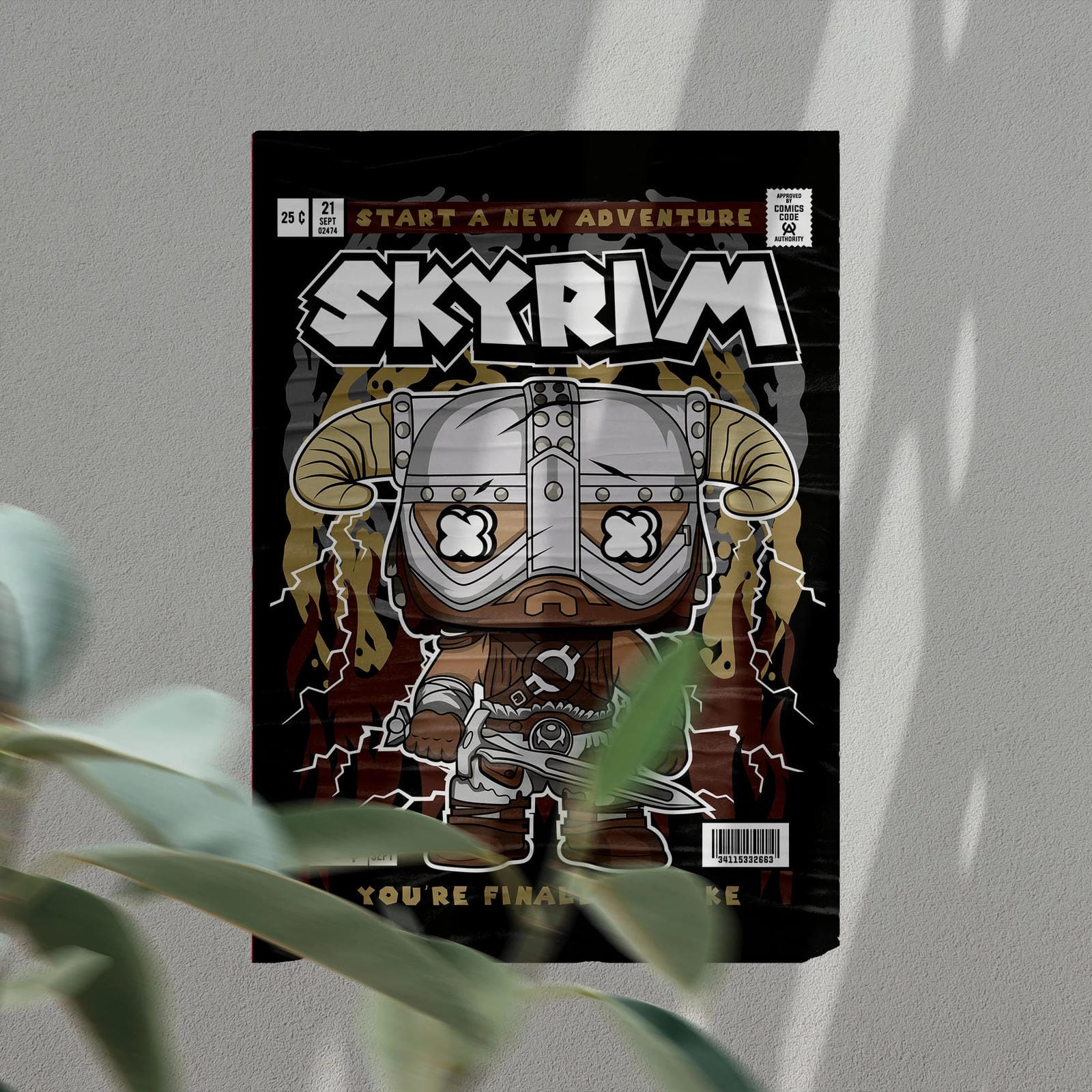 Skyrim Art Wall Decor – Retro Cartoon Comic Poster